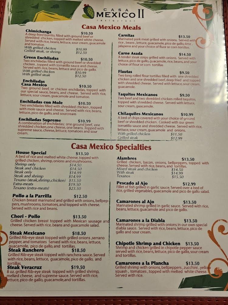 Casa Mexico II Menu image 3